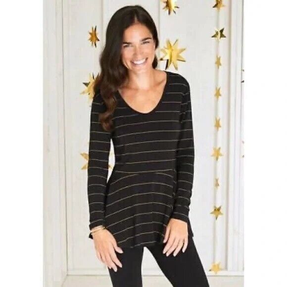 Matilda Jane Wonderment Enjoy the Party Long Sleeve Size Med Black Gold - Picture 1 of 7